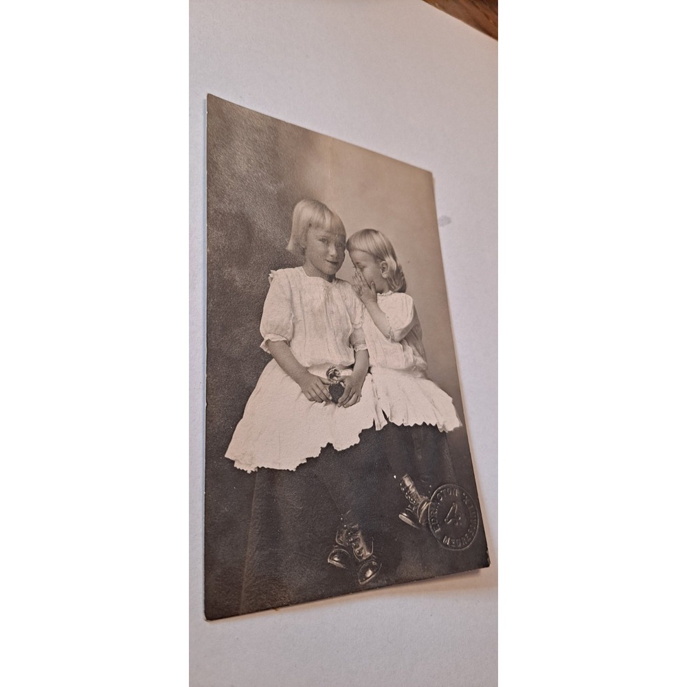 1900s Postcard Black & White 2 Girls McGregor Texas